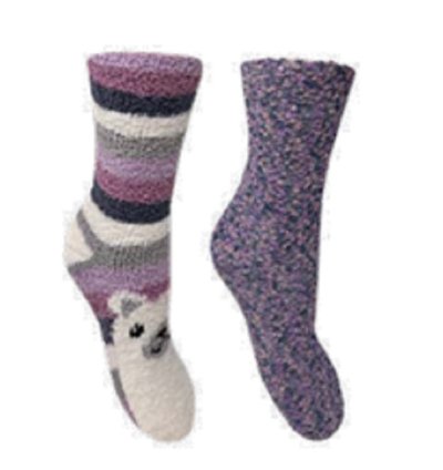 2 PK BRAMBLE LADIES FLUFFY SOCKS