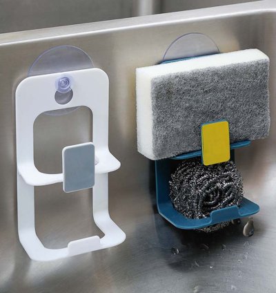 Suction Cup Sink Drain Rack Sponge Storage Holder Kitchen Sink Soap Rack Drainer Rack Storage Organizer Kitchen Accessories