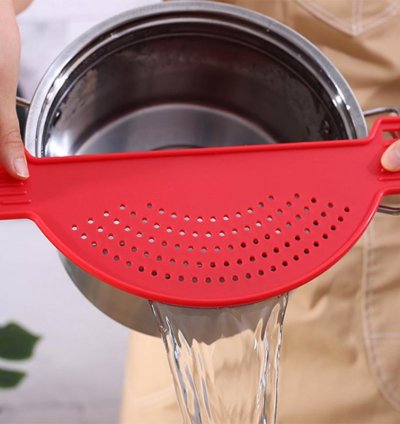 Multifunction Silicone Cooking Tool Fun Shape Pot Drain Pan Strainer Liquid Drainer Kitchen Colander Drainage Supplies Tools