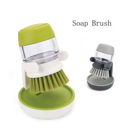 1PCS Palm Scrub Dish Brush with Washing Up Liquid Soap