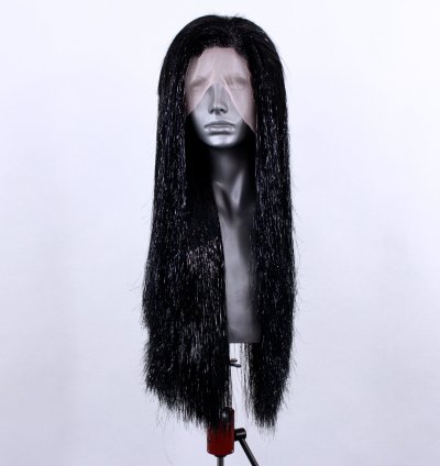 Black Sparkle Tinsel Wig