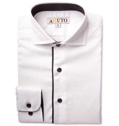 Boys Long Sleeve Shirt with Black Trimmings