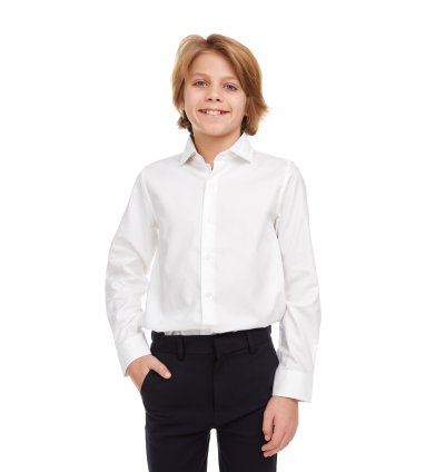 Boys Textured Long Sleeve Shirt