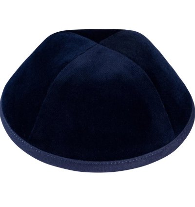 Four Panel Velvet Yarmulke with Rim