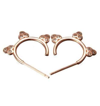 925 Silver Flower Zircon Crystal Hoop Earrings Women Jewelry