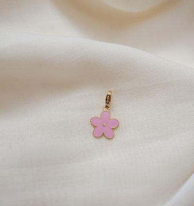 Golden and Pink Flower Pendant
