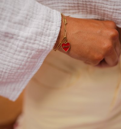 Red and Gold Heart Pendant