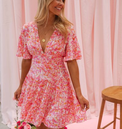 Pink Floral Doly Dress