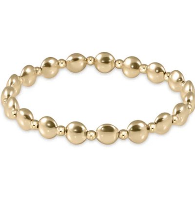honesty gold grateful pattern 6mm bead bracelet