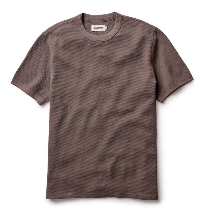 The Organic Cotton Short Sleeve Crew in Fatigue Olive Waffle