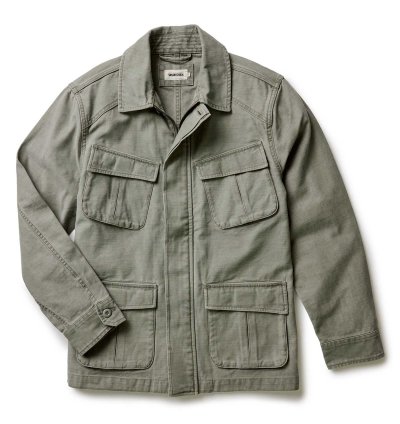 The Surplus Jacket in Field Olive Reverse Sateen
