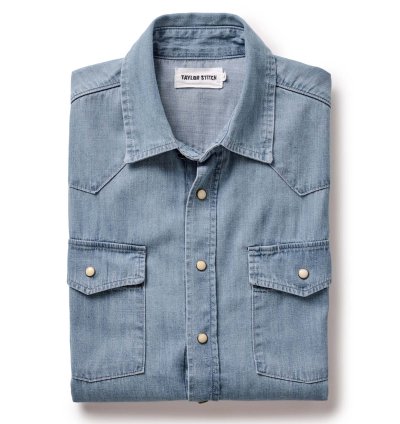 The Glacier Shirt in Washed Indigo Selvedge Denim