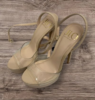 Sandals Heels Stiletto By Jennifer Lopez In Beige, Size: 6.5