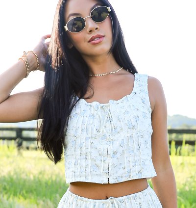 Just Walk By Cream Floral Tank