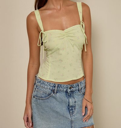 Tismia Top in Fun Ditsy Floral Lime