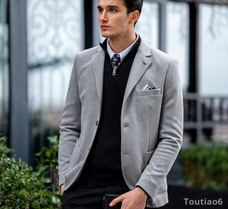 Bojoni Omaha Slim Fit Gray Blazer