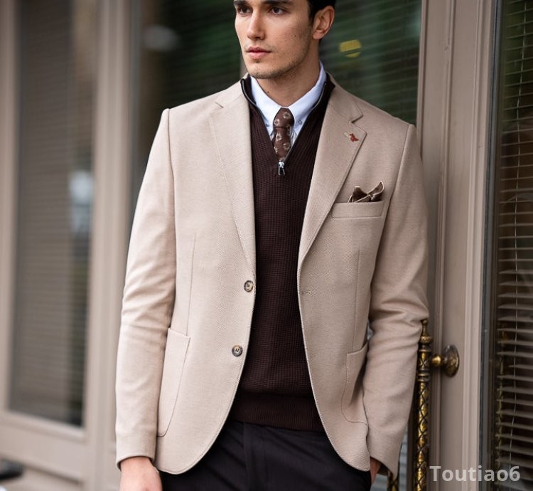 Bojoni Omaha Slim Fit Beige Blazer