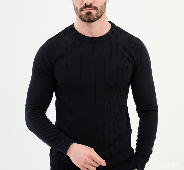 Bojoni Chicago Slim Fit Navy Blue Knitted Sweater