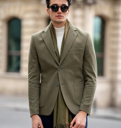 Bojoni Omaha Slim Fit Khaki Blazer