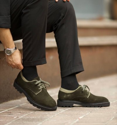 Bojoni Denver Suede Leather Khaki Shoes