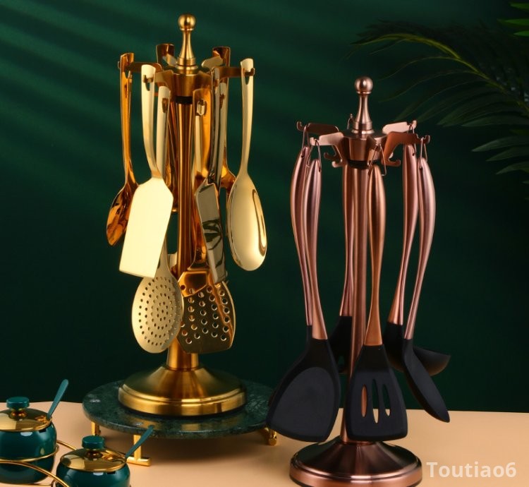 Stainless Steel Wooden Handle Kitchen Utensil Set | Beech Wood Handle Spatula, Soup Ladle, and Slotted Spoon for Home Use 2