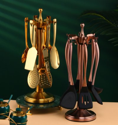 Stainless Steel Wooden Handle Kitchen Utensil Set | Beech Wood Handle Spatula, Soup Ladle, and Slotted Spoon for Home Use 2