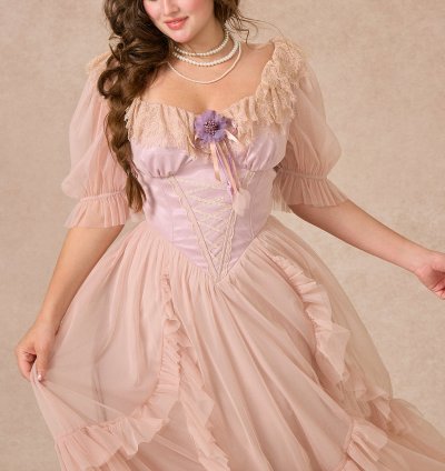Curve&Plus Violet Mandarin Duck Princess Dress