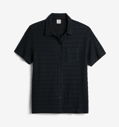 Crochet Cabana Shirt - Black