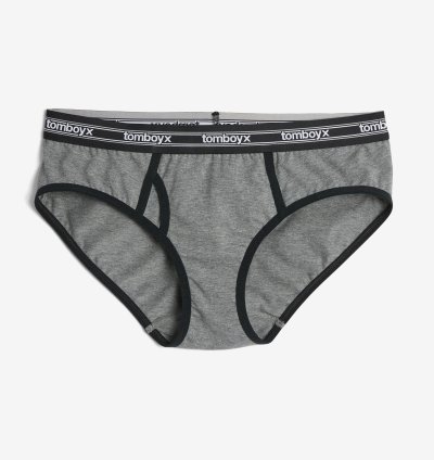 Iconic Briefs - Charcoal Retro Logo