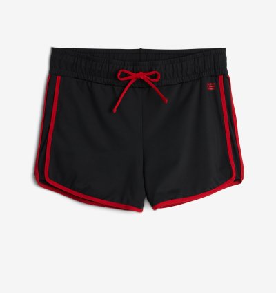Swim High Waisted Boy Short - Red Edge