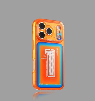 Thermal Induction Orange MagSafe Case, Shockproof Color Contrast Cover for iPhone