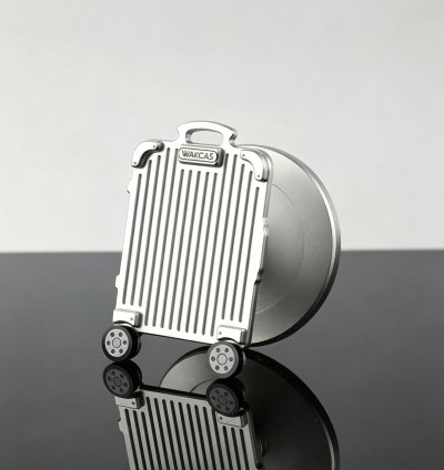 Suitcase MagSafe Phone Holder, Mini Luggage Design Stand with Spinning Wheels