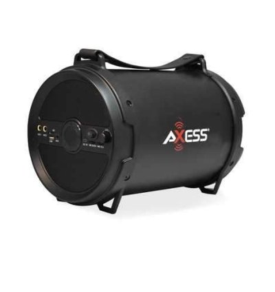 AXESS Portable Bluetooth 2.1 Hi-Fi Cylinder Loud Speaker Built-In 6" Sub Black
