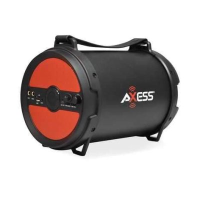 AXESS Portable Bluetooth 2.1 Hi-Fi Cylinder Loud Speaker Built-In 6" Sub Red