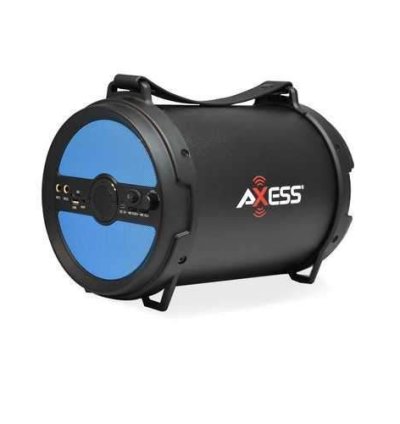 AXESS Portable Bluetooth 2.1 Hi-Fi Cylinder Loud Speaker Built-In 6" Sub Blue