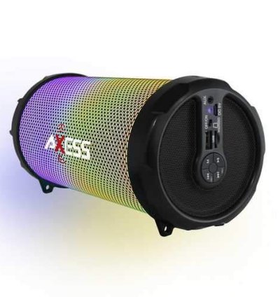 AXESS Vibrant Plus Black HIFI Bluetooth Speaker with Disco LED Lights In Black
