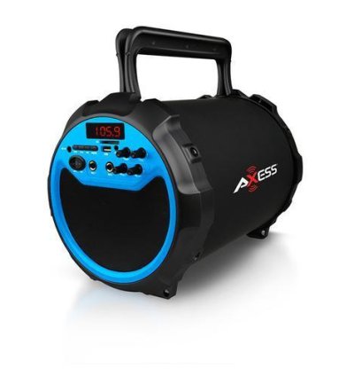 Axess BLUE Portable Bluetooth IndoorOutdoor 2.1 HiFi Loud SpeakerSing Along