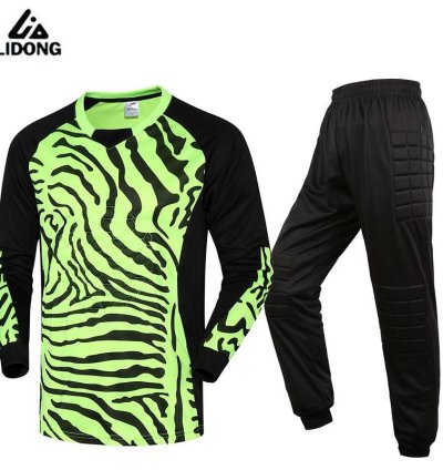 Men Maillot De Foot  Kids Training Football Goal Keeper Uniforms Kit Sponge