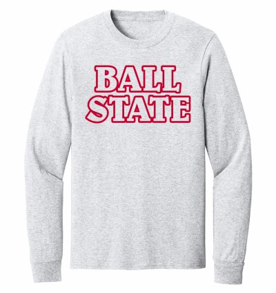 Ball State Cardinals Puff Outline Long-Sleeve tee