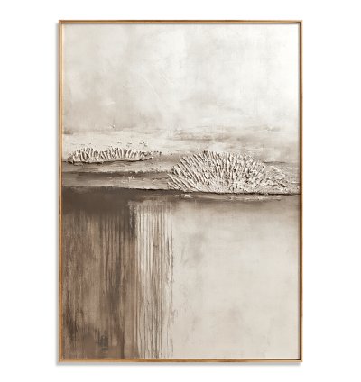 Taupe Abstract Horizon Plaster Painting