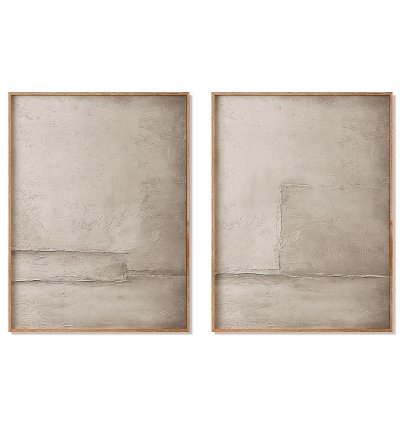 Soft Taupe Abstract Minimalist Plaster Art