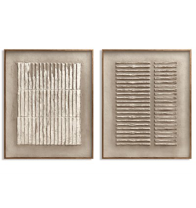 Neutral Textured Plaster Wall Art Set of 2
